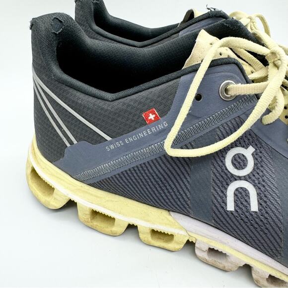 On Cloudflow Running Comfort Sneakers In Smoke/Limelight Sz 10 Athletic Orthotic - Picture 4 of 13